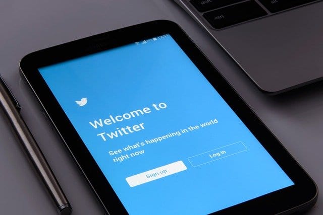 Twitter welcome screen